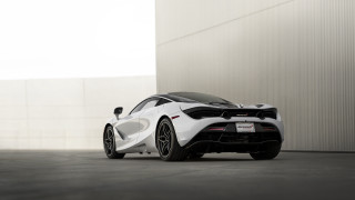 White sports car parking lot 28 - side profile free wallpaper