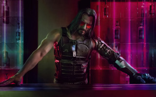 Futuristic man red glasses cyberpunk - benjamin marra free wallpaper