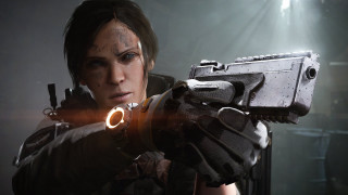 Woman holding gun flashlight dark - a flashlight free wallpaper