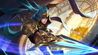 Golden woman sword blue light - a blue light free wallpaper