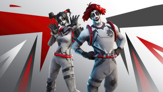 Clowns red white background black - dom qwek free wallpaper