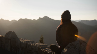 Mountain sunset silhouette outdoor cliff - the mountain free wallpaper