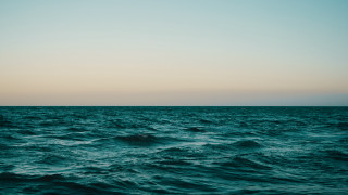 Ocean sunset hazy boat horizon - ocean free wallpaper