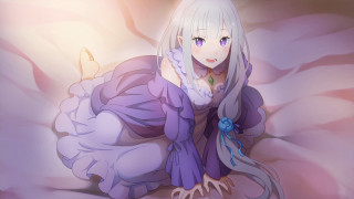Woman purple dress bed butterfly - ayo free wallpaper