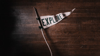 Explore sign wooden table black - a white sign free wallpaper