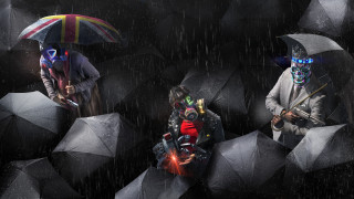 Rain umbrella group man child - afrofuturism free wallpaper