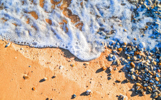 Beach wave rock sand shore - claire dalby free wallpaper