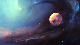 Space planet stars background aurora 2 - background free wallpaper