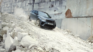 Rocky road grey car 3d - a grey car free wallpaper