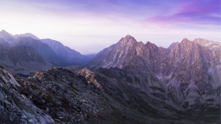 Mountain range purple sky lake - murata range free wallpaper