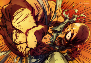 Cartoon bald male knife sunburst - a large head free wallpaper