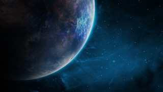 Space aurora celestial city night - a distant object in the foreground free wallpaper