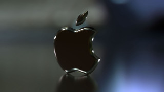 Shiny apple logo table blurry - the table top free wallpaper