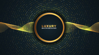 Black gold circle wavy abstract - a gold circle free wallpaper
