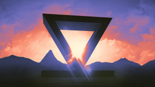 Large triangle structure mountains sunset - filip hodas free wallpaper