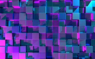 Colorful abstract purple blue squares - c4d free wallpaper