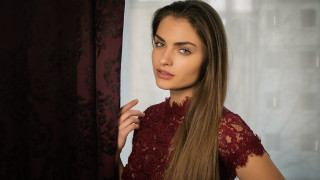 Woman long hair portrait red - portrait photography free wallpaper