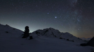Mountain starry sky clouds aurora - murata range free wallpaper