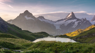 Mountain lake clouds nature forest - a lake in the foreground free wallpaper
