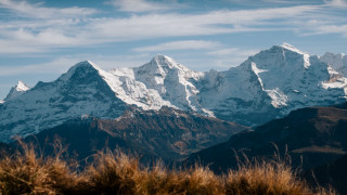 Mountain range snow capped blue 4 - a mountain range free wallpaper