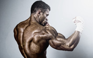Muscular man whiteglove marble sculpture - a white glove free wallpaper