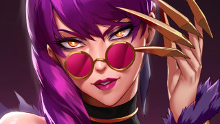 Purple haired woman scorpion glasses - purple hair free wallpaper for desktop
