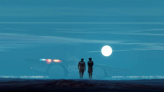 Moonlight planet fireflies starry night - christopher balaskas free wallpaper