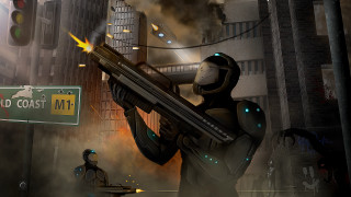 Man holding gun city street - a gun in a city street free wallpaper