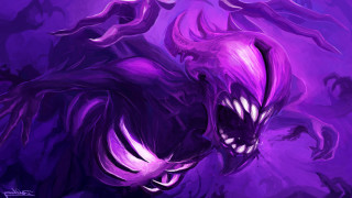 Purple monster fire glowing teeth - autodestructive art free wallpaper