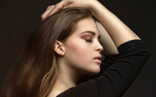 Woman long hair touching head - anton graff free wallpaper