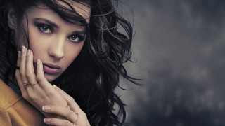 Woman longhair ring pose portrait - photorealistic portrait free wallpaper