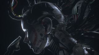 Robot helmet large head wires - a large head free wallpaper