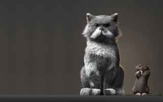 Cat rat table photorealism zbrush - a table together free wallpaper