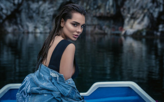 Lake boat portrait fashion makeup - andrea orcagna free wallpaper