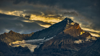Mountain snow peak cloudy sky 2 - dramatic free wallpaper