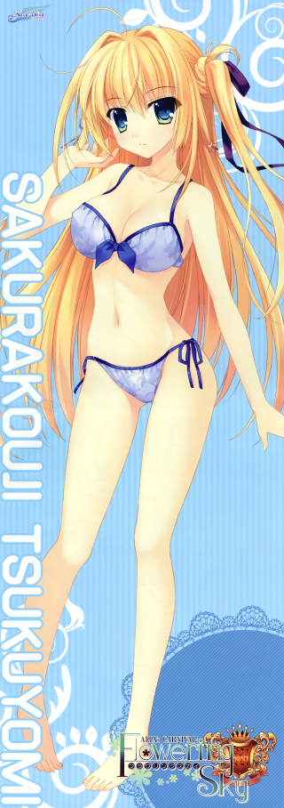 Cartoon girl bikini long hair - the water free wallpaper
