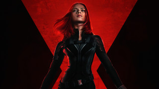 Woman black suit red background - a star trek logo free wallpaper