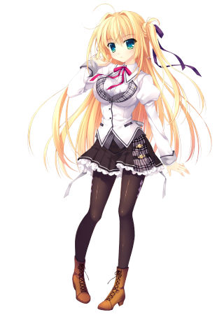 Anime girl blonde hair portrait - a white shirt free wallpaper