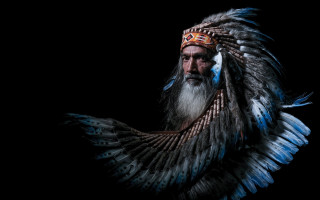 Bearded man feathered headdress photography - a long beard free wallpaper