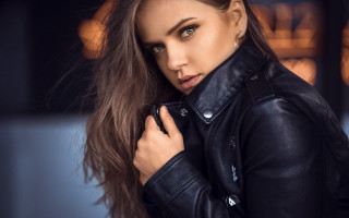 Elina karimova portrait black jacket - a black jacket free wallpaper for desktop