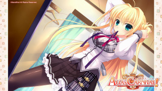 Anime girl blonde hair school 2 - her hand behind her head free wallpaper
