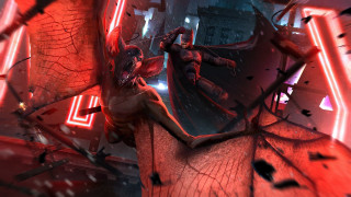 Futuristic woman red light giant - a futuristic woman free wallpaper