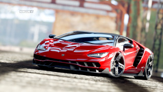 Red sports car brick wall 3 - a brick wall behind free wallpaper
