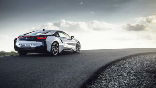 White bmw road clouds person - the side of the road free wallpaper