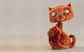 Cat big eyes sitting 3d - chris labrooy free wallpaper
