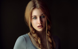 Blonde haired woman braid portrait - andor basch free wallpaper