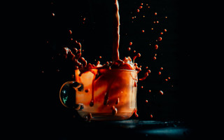 Glass liquid splash fire black - liquid free wallpaper