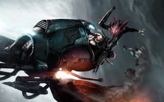 Futuristic space ship robot man - the front of it free wallpaper
