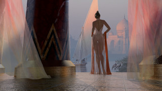 Woman dress city lake fantasy - charlie bowater free wallpaper for desktop