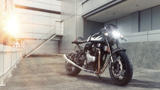Motorcycle parking lot building staircase - the front of the bike free wallpaper